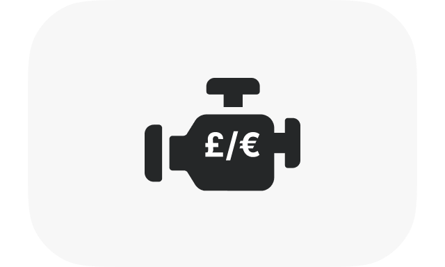 Icona costi manutenzione ridotti tecnologia ibrida